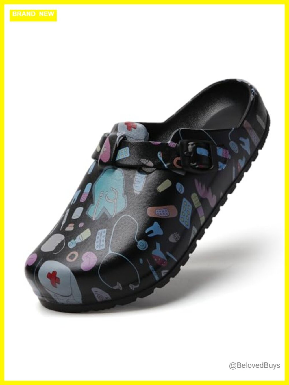 Slip Resistant Work Clogs Adjustable Buckle Arch Support Chef Nurse